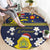 Niue Monuina e Kilisimasi Round Carpet Christmas Uga - Niue Map and Emblem with Hiapo Art Pattern