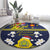 Niue Monuina e Kilisimasi Round Carpet Christmas Uga - Niue Map and Emblem with Hiapo Art Pattern