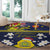 Niue Monuina e Kilisimasi Round Carpet Christmas Uga - Niue Map and Emblem with Hiapo Art Pattern