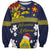 Niue Monuina e Kilisimasi Sweatshirt Christmas Uga - Niue Map and Emblem with Hiapo Art Pattern