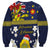 Niue Monuina e Kilisimasi Sweatshirt Christmas Uga - Niue Map and Emblem with Hiapo Art Pattern