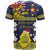 Niue Monuina e Kilisimasi T Shirt Christmas Uga - Niue Map and Emblem with Hiapo Art Pattern