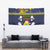 Niue Monuina e Kilisimasi Tapestry Christmas Uga - Niue Map and Emblem with Hiapo Art Pattern