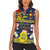 Niue Monuina e Kilisimasi Women Sleeveless Polo Shirt Christmas Uga - Niue Map and Emblem with Hiapo Art Pattern