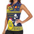 Niue Monuina e Kilisimasi Women Sleeveless Polo Shirt Christmas Uga - Niue Map and Emblem with Hiapo Art Pattern