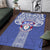 Tonga Apifoou School Area Rug Ngatu and Polynesian Pattern LT03 Blue - Polynesian Pride