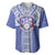 Tonga Apifoou School Baseball Jersey Ngatu and Polynesian Pattern LT03 Blue - Polynesian Pride