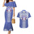 Tonga Apifoou School Couples Matching Mermaid Dress and Hawaiian Shirt Ngatu and Polynesian Pattern LT03 Blue - Polynesian Pride