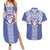 Tonga Apifoou School Couples Matching Summer Maxi Dress and Hawaiian Shirt Ngatu and Polynesian Pattern LT03 Blue - Polynesian Pride