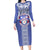 Tonga Apifoou School Family Matching Long Sleeve Bodycon Dress and Hawaiian Shirt Ngatu and Polynesian Pattern LT03 Mom's Dress Blue - Polynesian Pride