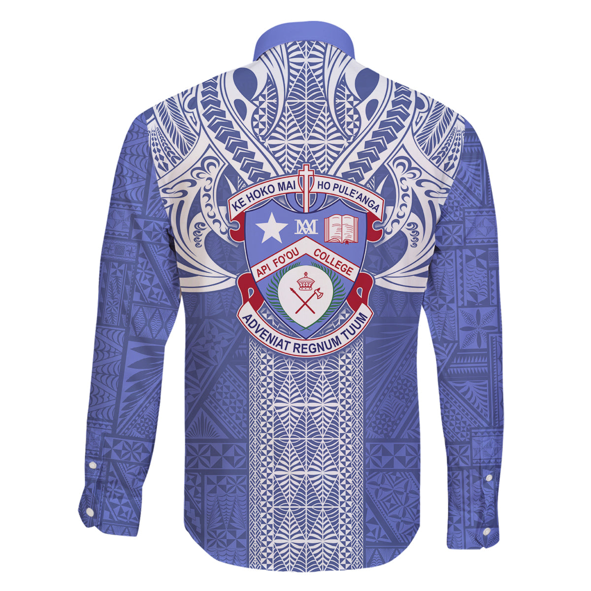 Tonga Apifoou School Family Matching Off Shoulder Long Sleeve Dress and Hawaiian Shirt Ngatu and Polynesian Pattern LT03 - Polynesian Pride