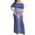 Tonga Apifoou School Family Matching Off Shoulder Maxi Dress and Hawaiian Shirt Ngatu and Polynesian Pattern LT03 Mom's Dress Blue - Polynesian Pride