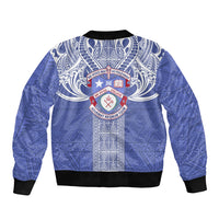 Tonga Apifoou School Sleeve Zip Bomber Jacket Ngatu and Polynesian Pattern LT03 - Polynesian Pride