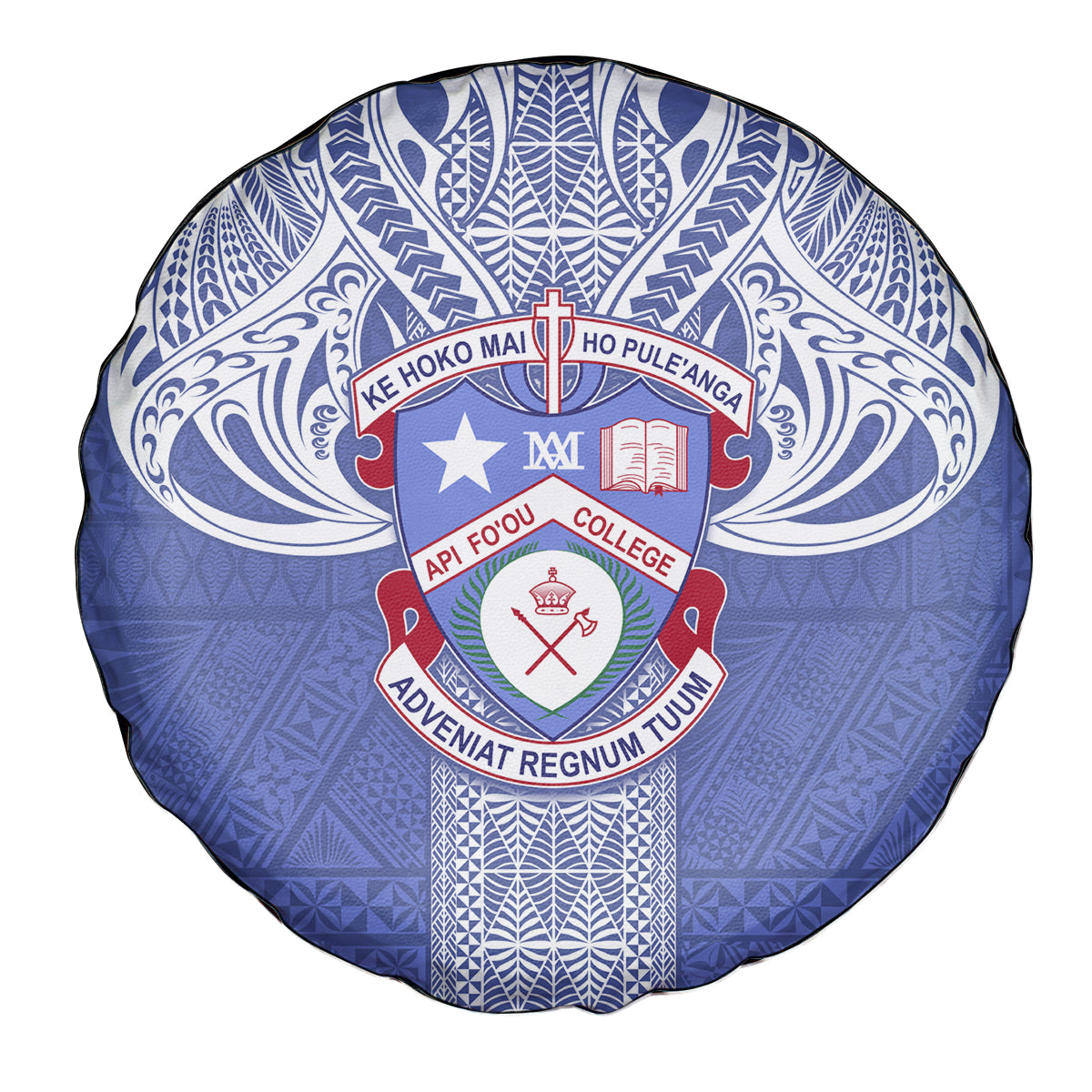Tonga Apifoou School Spare Tire Cover Ngatu and Polynesian Pattern LT03 - Polynesian Pride