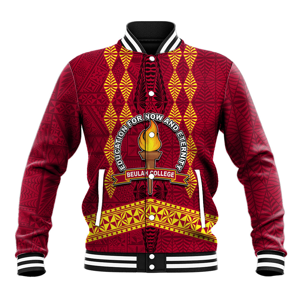 Tonga Beulah College Baseball Jacket Ngatu and Polynesian Pattern LT03 Unisex Red - Polynesian Pride