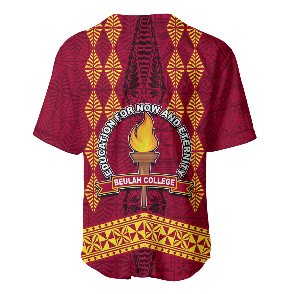 Tonga Beulah College Baseball Jersey Ngatu and Polynesian Pattern LT03 - Polynesian Pride