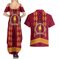 Tonga Beulah College Couples Matching Summer Maxi Dress and Hawaiian Shirt Ngatu and Polynesian Pattern LT03 - Polynesian Pride