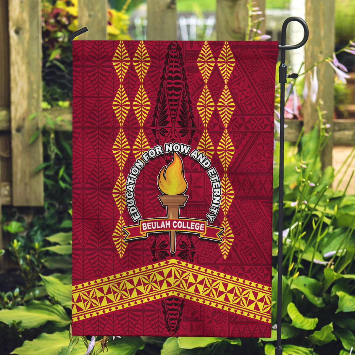 Tonga Beulah College Garden Flag Ngatu and Polynesian Pattern LT03 Garden Flag Red - Polynesian Pride