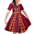 Tonga Beulah College Kid Short Sleeve Dress Ngatu and Polynesian Pattern LT03 KID Red - Polynesian Pride