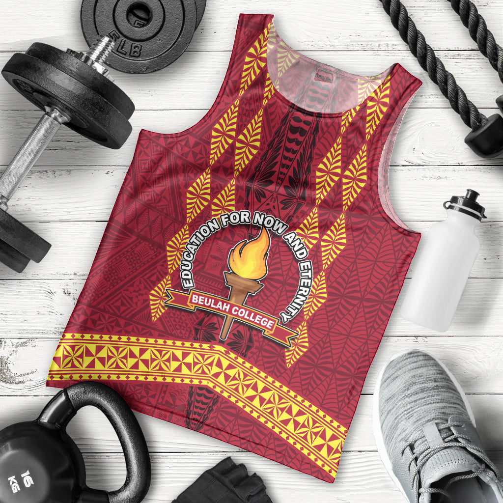 Tonga Beulah College Men Tank Top Ngatu and Polynesian Pattern LT03 - Polynesian Pride