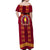 Tonga Beulah College Off Shoulder Maxi Dress Ngatu and Polynesian Pattern LT03 - Polynesian Pride