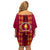 Tonga Beulah College Off Shoulder Short Dress Ngatu and Polynesian Pattern LT03 - Polynesian Pride