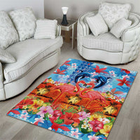 Hawaiian Love-Couple Dolphins and Flamingos Area Rug - Polynesian Pride