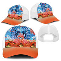 Hawaiian Love-Couple Dolphins and Flamingos Baseball Net Cap - Polynesian Pride