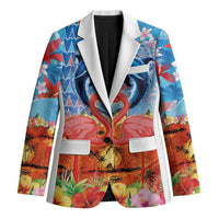 Hawaiian Love-Couple Dolphins and Flamingos Blazer - Polynesian Pride