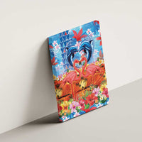 Hawaiian Love-Couple Dolphins and Flamingos Canvas Wall Art LT03 - Polynesian Pride