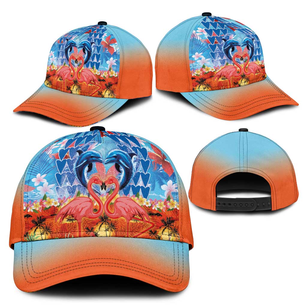 Hawaiian Love-Couple Dolphins and Flamingos Classic Cap LT03 - Polynesian Pride