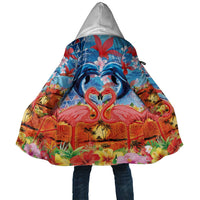 Hawaiian Love-Couple Dolphins and Flamingos Cloak LT03 Unisex Multicolor - Polynesian Pride