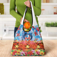 Hawaiian Love-Couple Dolphins and Flamingos Grocery Bag - Polynesian Pride