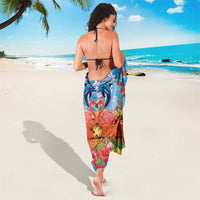 Hawaiian Love-Couple Dolphins and Flamingos Sarong - Polynesian Pride