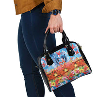 Hawaiian Love-Couple Dolphins and Flamingos Shoulder Handbag LT03 - Polynesian Pride