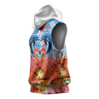 Hawaiian Love-Couple Dolphins and Flamingos Sleeveless Hoodie LT03 - Polynesian Pride