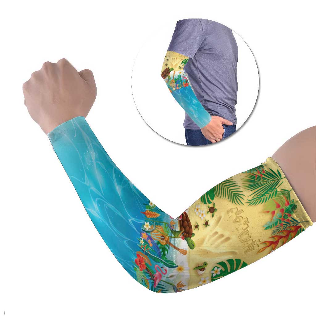 Hawaiian Alohawaii Arm Sleeves Tropical Plants and Animals on The Beach LT03 Set of 2 Multicolor - Polynesian Pride