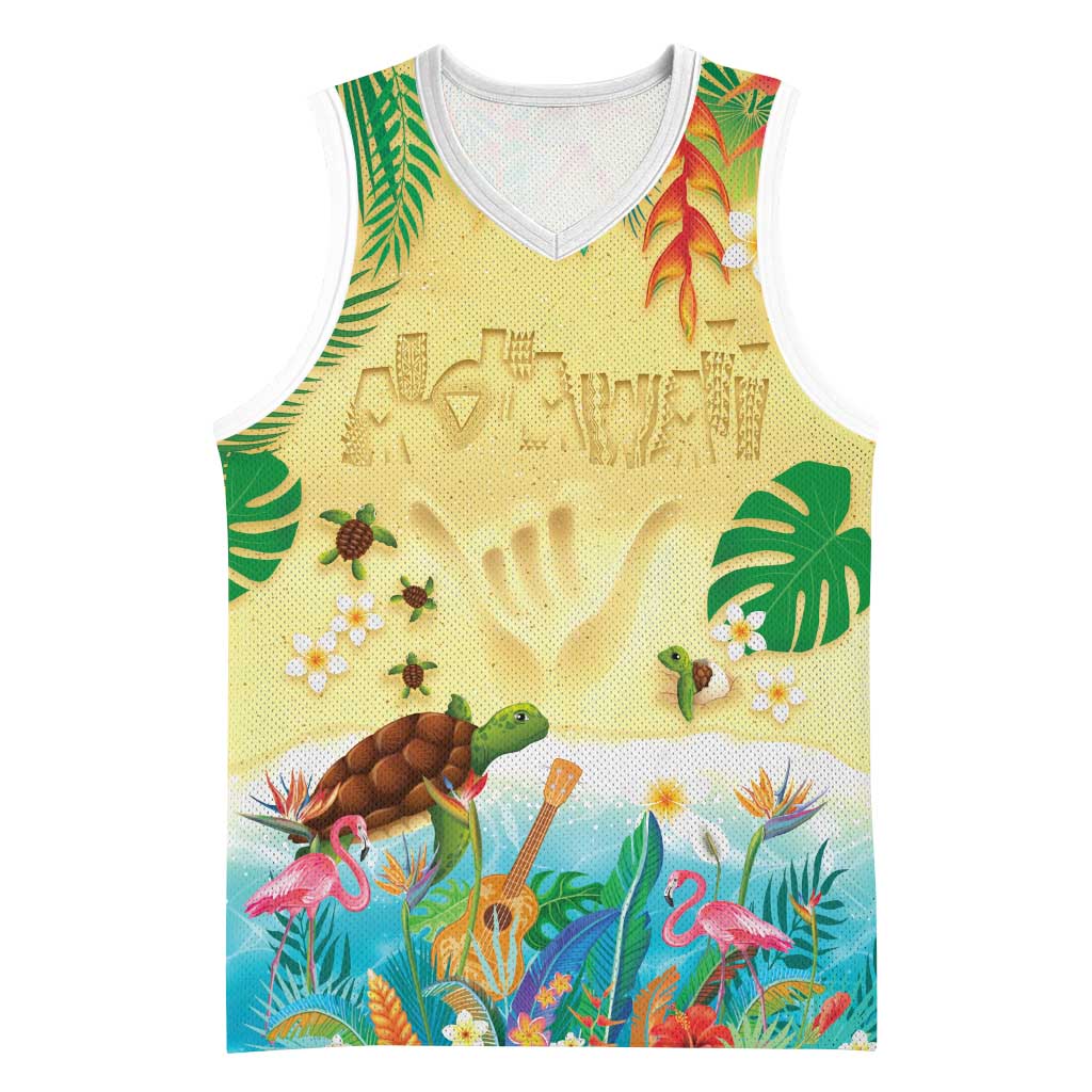Hawaiian Alohawaii Basketball Jersey Tropical Plants and Animals on The Beach LT03 Unisex Multicolor - Polynesian Pride