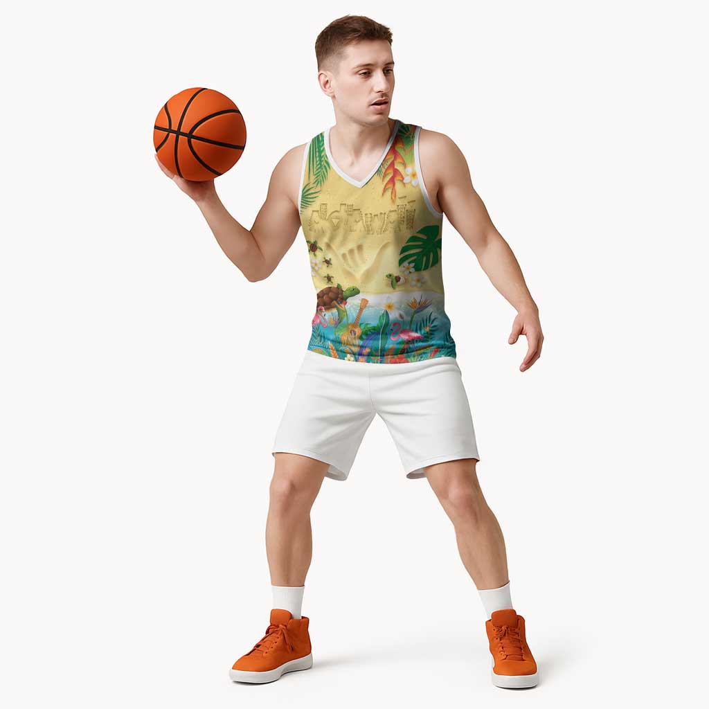 Hawaiian Alohawaii Basketball Jersey Tropical Plants and Animals on The Beach LT03 - Polynesian Pride