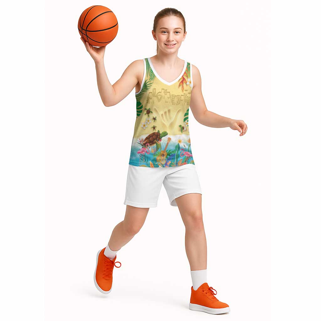 Hawaiian Alohawaii Basketball Jersey Tropical Plants and Animals on The Beach LT03 - Polynesian Pride