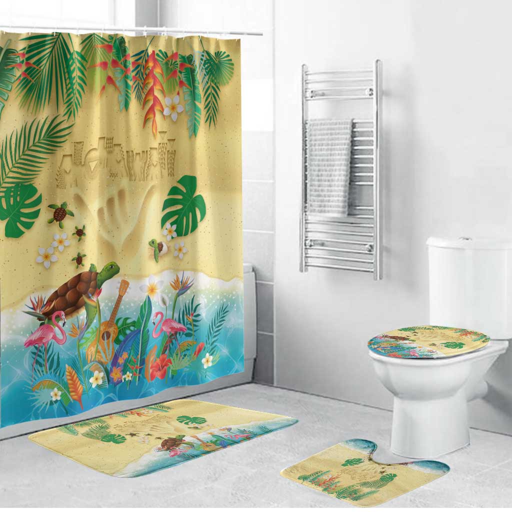 Hawaiian Alohawaii Bathroom Set Tropical Plants and Animals on The Beach - Polynesian Pride