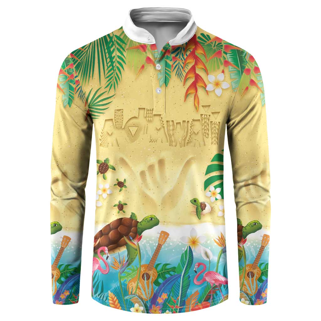 Hawaiian Alohawaii Button Sweatshirt Tropical Plants and Animals on The Beach LT03 Multicolor - Polynesian Pride