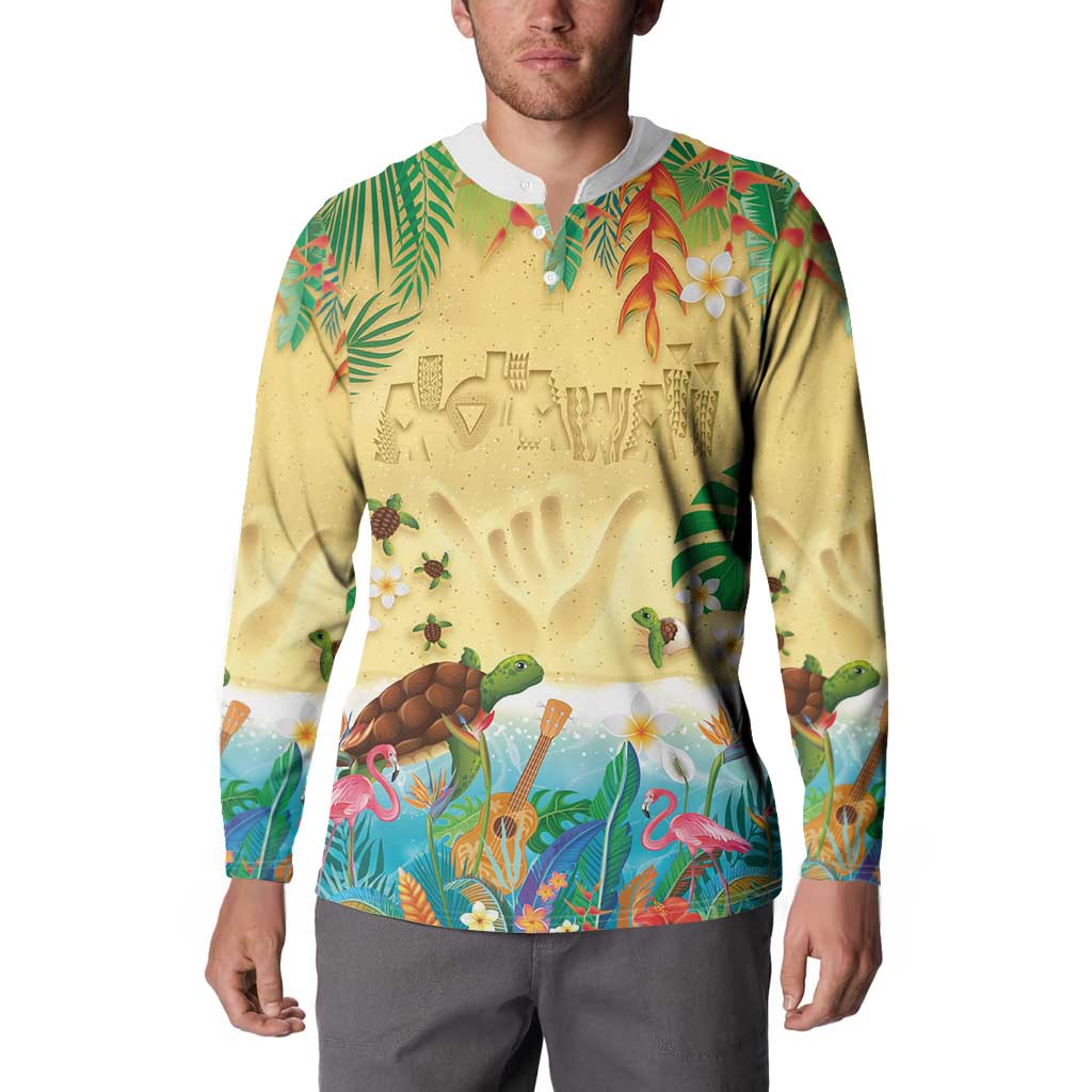 Hawaiian Alohawaii Button Sweatshirt Tropical Plants and Animals on The Beach LT03 - Polynesian Pride