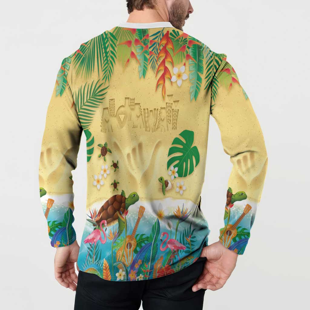 Hawaiian Alohawaii Button Sweatshirt Tropical Plants and Animals on The Beach LT03 - Polynesian Pride
