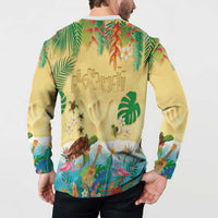 Hawaiian Alohawaii Button Sweatshirt Tropical Plants and Animals on The Beach LT03 - Polynesian Pride