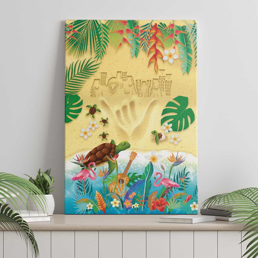 Hawaiian Alohawaii Canvas Wall Art Tropical Plants and Animals on The Beach LT03 - Polynesian Pride