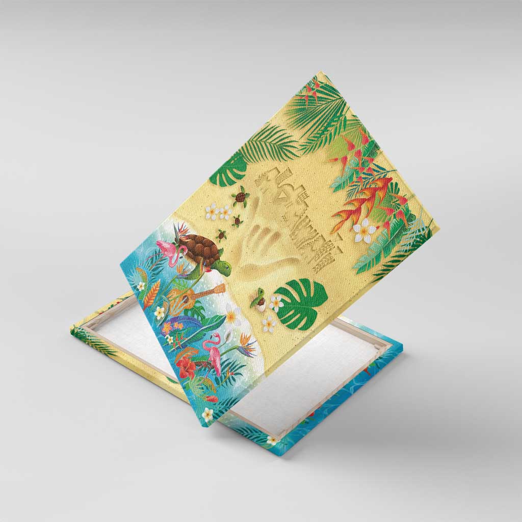Hawaiian Alohawaii Canvas Wall Art Tropical Plants and Animals on The Beach LT03 With Frame Multicolor - Polynesian Pride