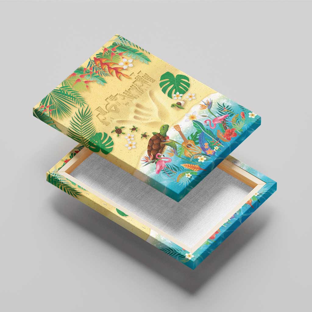 Hawaiian Alohawaii Canvas Wall Art Tropical Plants and Animals on The Beach LT03 - Polynesian Pride
