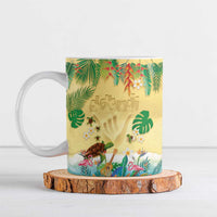 Hawaiian Alohawaii Ceramic Mug Tropical Plants and Animals on The Beach LT03 Multicolor - Polynesian Pride