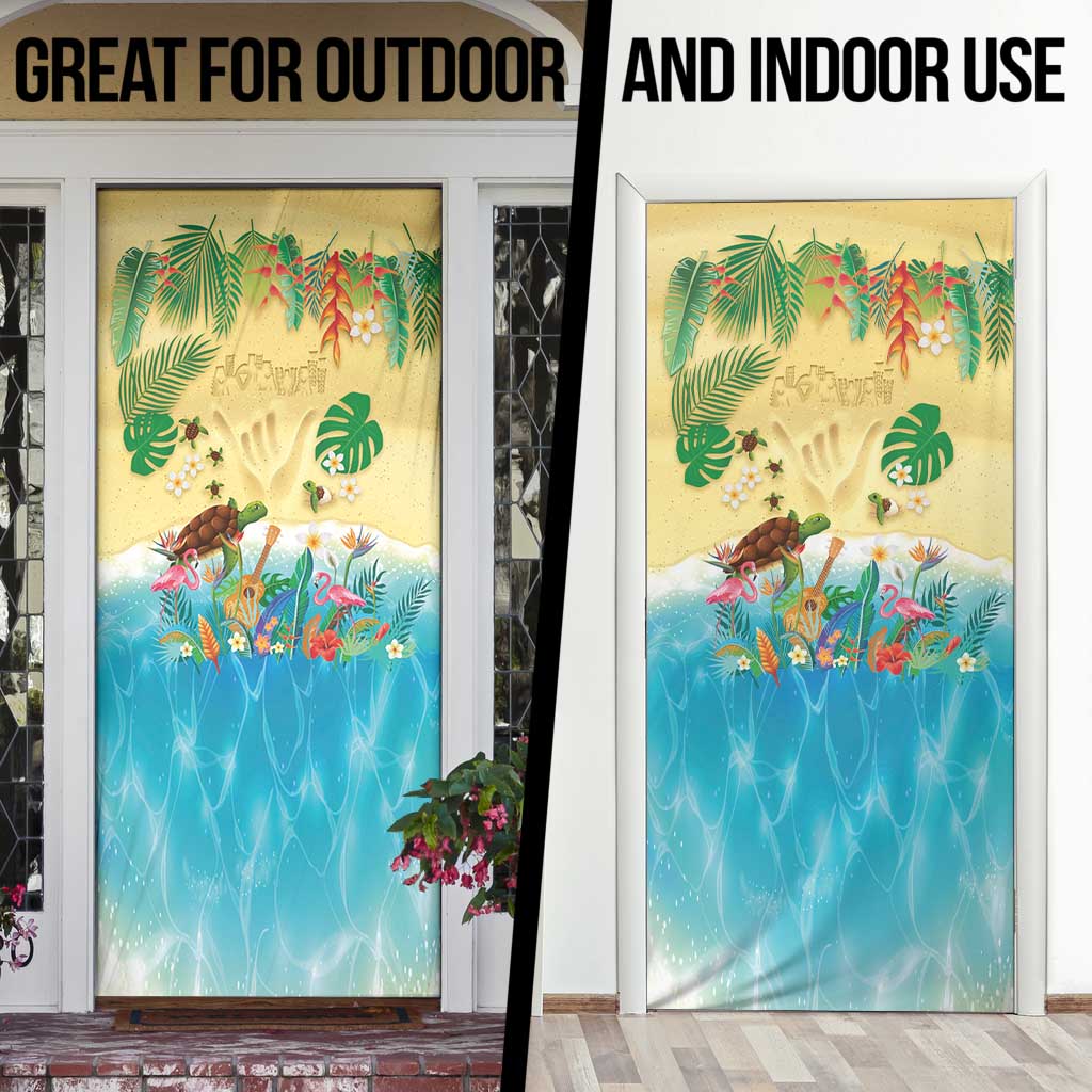 Hawaiian Alohawaii Door Cover Tropical Plants and Animals on The Beach LT03 - Polynesian Pride